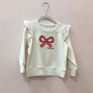 NWT Candy Cane Ruffle Kids Sweatshirt